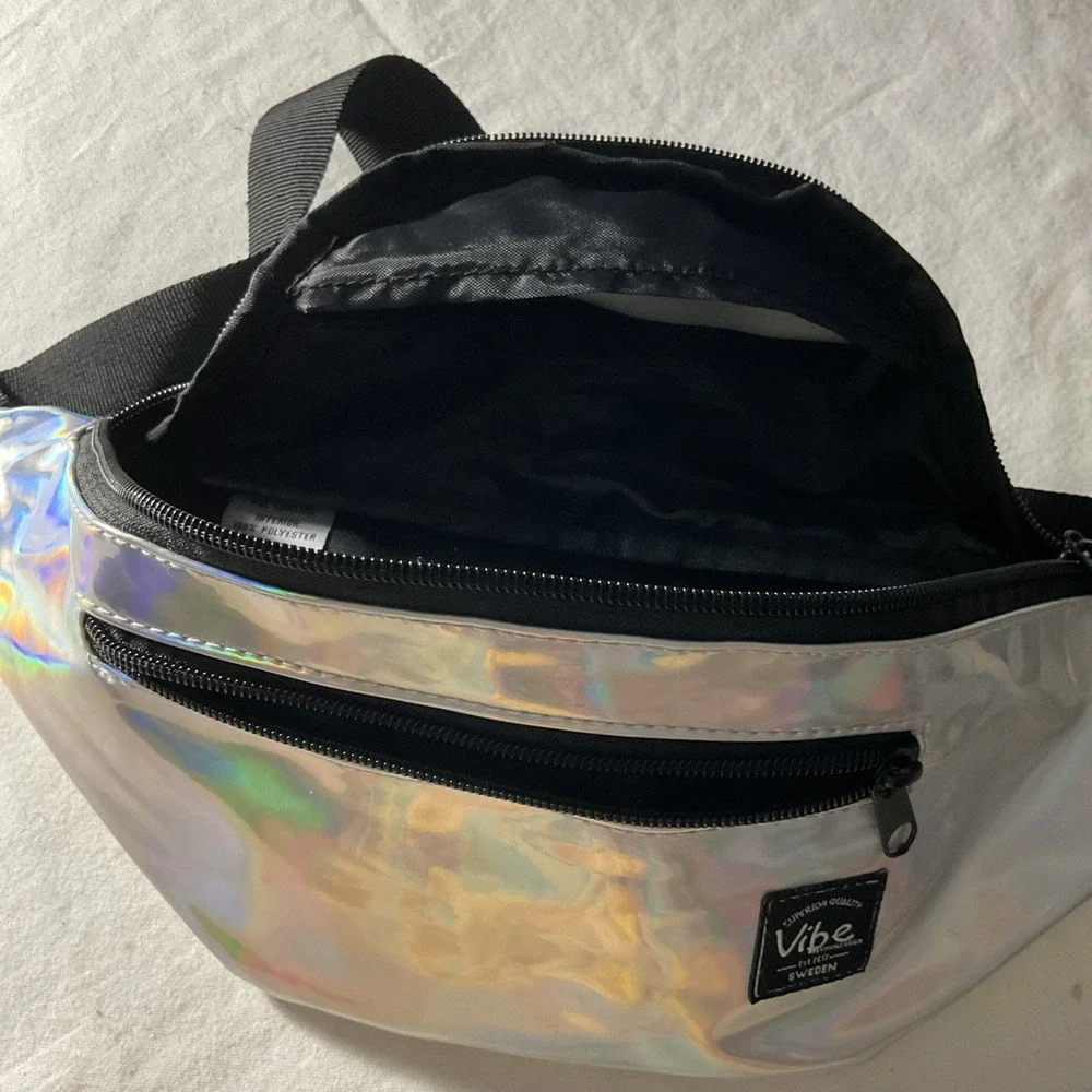 Vibe Fanny Pack for Men Women - Iridescent Silver Bag Purse